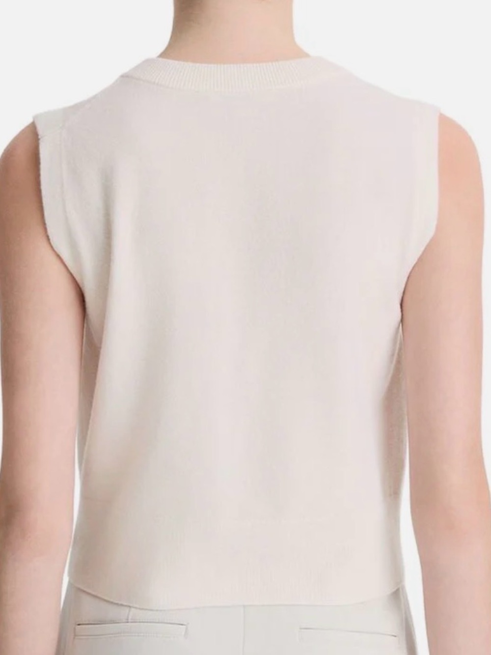Vince Ivory Sleeveless Henley Knit Tank - Picture 2 of 6